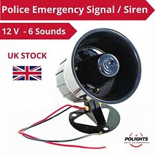 12V Police Emergency Warning Siren #Police Musical Claxon Horn for Car Van Bus