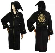 Women's Bathrobe Harry Potter Hogwarts Black & Gold Birthday Gift Dressing Gown