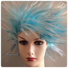 Short Spiky Punk Wig Rocker 80s WIG Women Men Multi coloured Fancy Dress Costume