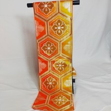 Kimono Obi Fukuro obi Embroidery Belt Sash Table Runner floral pattern 9060