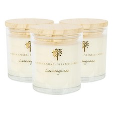 3x Lemongrass 130g Soy Wax Scented Candles Aromatherapy Jar 21hr Burn Time