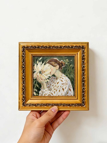 Lady with flower - lady, figure