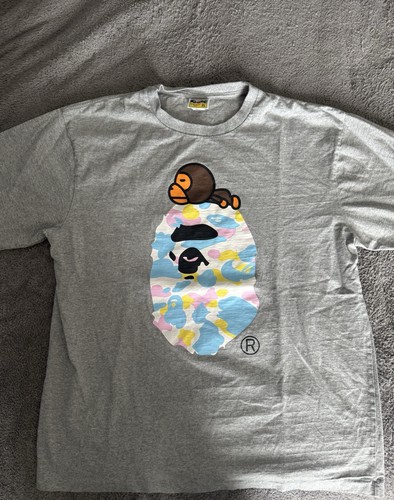 Bathing ape mens grey tee - mens,