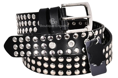 Men leather belts studded - leather,