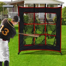 Kapler 9‑Hole Strike‑Zone Pitching Net – Heavy-Duty Steel Frame, Portable 4×4ft