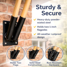 Steel Double Flag Pole Holder
