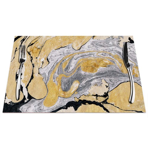 Black gold placemats - placemats, set