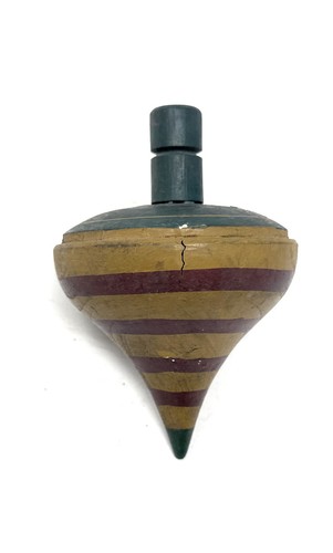 Spinning top painted wood - top,