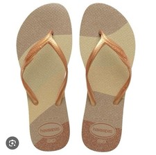 Havianas Brazil Flip flops Size UK 8 Fantasia Gloss New