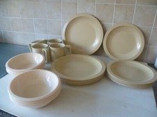 VINTAGE ''ROSTI DENMARK  MEPAL DINNER WARE  BEIGE IDEAL CARAVAN/CAMPING / PICNIC