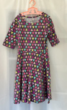 Jumping Beans Dress - Size 7 (approx age 7) - Grey/Pink Hearts