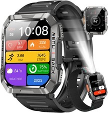 Blackview Military Smart Watch for Men - Answer/Make Calls, 2.01" W60-Black 