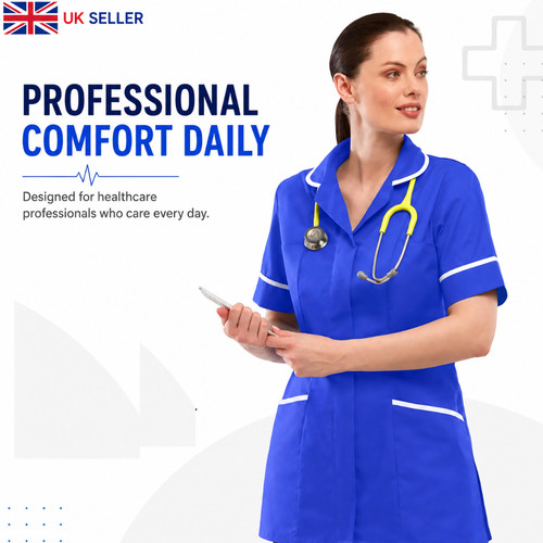 Women hospital collared tunics - women,