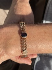 9ct Rose Gold Victorian Garnet  Heavy Bracelet 17.7 Grams