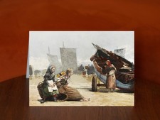 Beach scene cullercoats by - cullercoats,