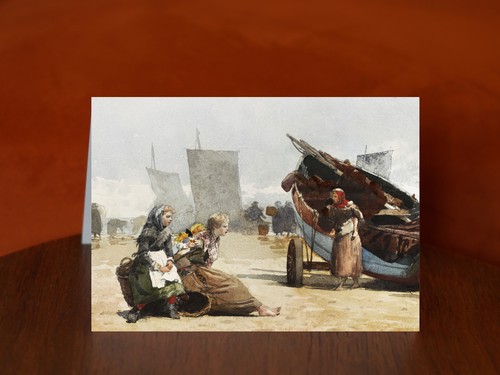 Beach scene cullercoats - scene,, by