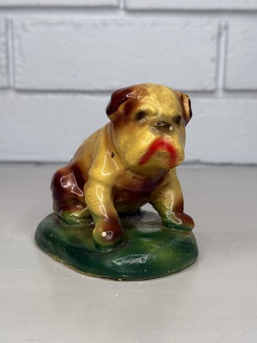 Vtg chalkware english bulldog - english,