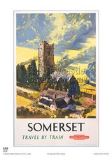 LUCCOMBE SOMERSET POSTER RETRO