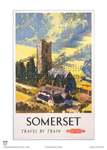 Luccombe somerset poster retro - luccombe,