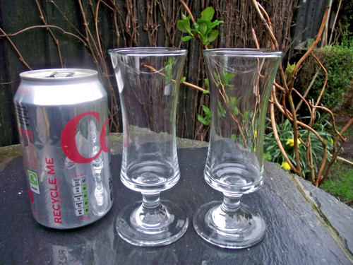 Two vtg clear glass - clear,