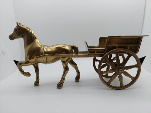 Vintage cast brass horse - brass,