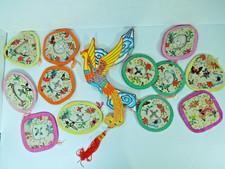 12 Vintage Chinese Paper Lanterns ~ Honeycomb + Accordion Decs + 1 Large Phoenix