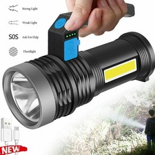LED Searchlight Flashlight Super Bright Torch USB Rechargeable Lamp