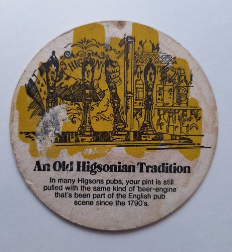Old higsonians beer mat - higsonians, 'beer
