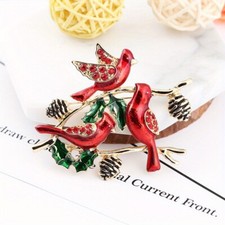 Enamel Bird Brooch Pin -