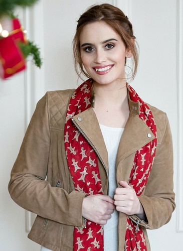 Peony gingerbread men scarf - gingerbread,