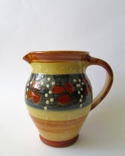 French Country Provencal Pottery Yellow Ochre Floral Pitcher