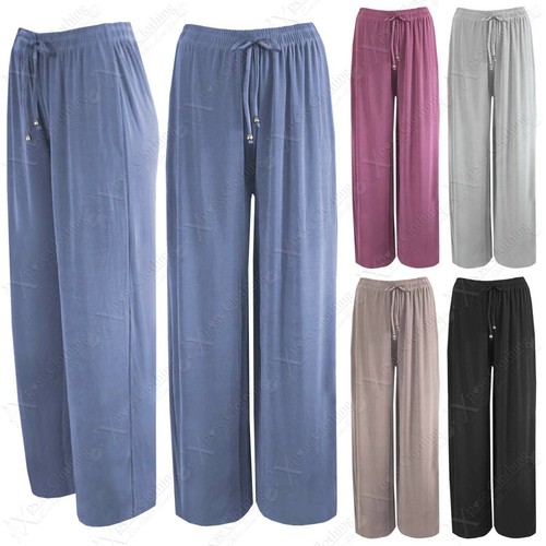 Ladies slinky palazzo trousers - ladies,
