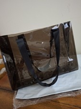 AMJKEJI Clear Tote Bag Holographic Transparent Tote Bag Fashion Shoulder Handbag