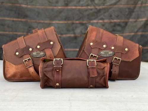 Motorcycle saddlebags brown - motorcycle,