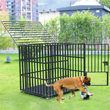Heavy Duty Dog Pet Cage Kennel with Crate Tray & Removable Wheels Large-XX-Large