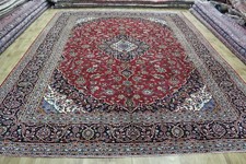 Old Handmade Persian Ka'shan Wool Carpet Great Condition 394 x 300 cm 