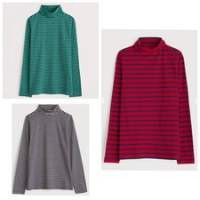 Seasalt Landing striped roll neck Gots Organic cotton top size 10 to 20