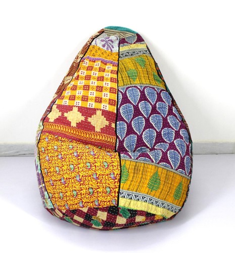 Cotton kantha bean bag vintage - bean,