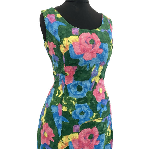 Vintage 1950s wiggle floral - vintage,