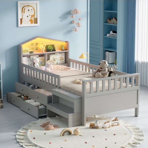 3ft single wooden house bed - wooden,
