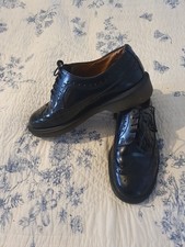 DR MARTENS VINTAGE 3989 BROGUES.  Black Leather.  UK 4 EU 37