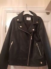 Girls Black Faux Leather Jacket Matalan Age 12 Great Condition