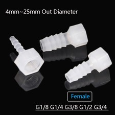 Inch Pipe Female Straight Barb Hose Connector PE Plastic Air Water