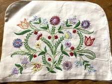 Vintage Ivory White Linen Hand