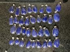 10 Lapis Lazuli Pendant Pendants Crystal Jewellery  Silver Plated Wholesale 