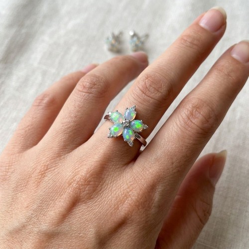 Natural ethiopian opal ring - opal,