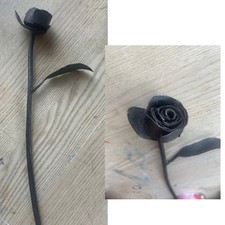 Hand Forged Wrought Iron Rose Vintage 