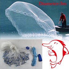 10FT Saltwater Fishing Cast Net Bait Easy Throw Hand Cast Strong Nylon Mesh