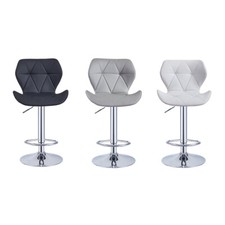Set of 2 Swivel Barstools Modern PU Leather Bar Chairs Kitchen Breakfast Stools