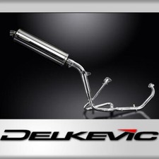 HONDA XL125V VARADERO FULL EXHAUST SYSTEM 450mm STAINLESS OVAL BSAU SILENCER